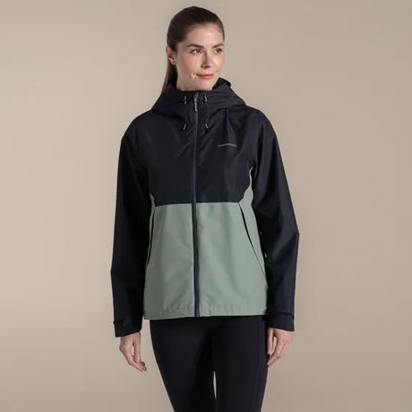 Craghoppers Womens Rosario Waterproof AquaDry Jacket in Black / Sage - 12