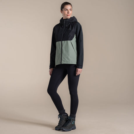 Craghoppers Womens Rosario Waterproof AquaDry Jacket in Black / Sage