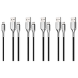5x Cygnett 3-Metre Armoured Micro to USB-A Cable in Black (Bulk Pack)