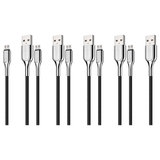 5x Cygnett 3-Metre Armoured Micro to USB-A Cable in Black (Bulk Pack)