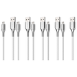 5x Cygnett Armoured Micro to USB-A Cable 1 Metre Bulk Pack - White