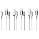 5x Cygnett Armoured Micro to USB-A Cable 1 Metre Bulk Pack - White
