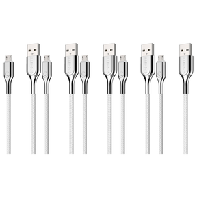 5x Cygnett Armoured Micro to USB-A Cable 1 Metre Bulk Pack - White