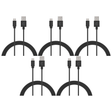 5x Cygnett 2-Metre Essentials Micro USB to USB-A Cable in Black (Bulk Pack)
