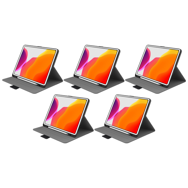 5x Cygnett TekView Folio Case for iPad Pro 12.9" (Gen 3/4/5/6) Bulk Pack - Grey/Black (Pencil Holder)