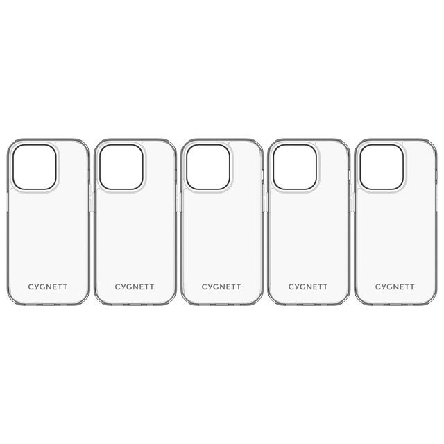 5x Cygnett AeroShield Slim Phone Case for iPhone 13 Pro Bulk Pack - Clear