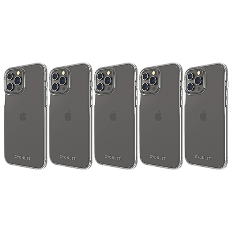 5x Cygnett AeroShield Phone Case for iPhone 13 Pro Max Bulk Pack - Clear