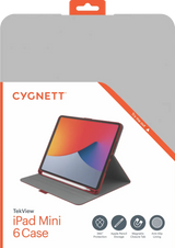 Cygnett TekView Folio Case for iPad Mini 6 - Red (Pencil Holder, 360° Protection)