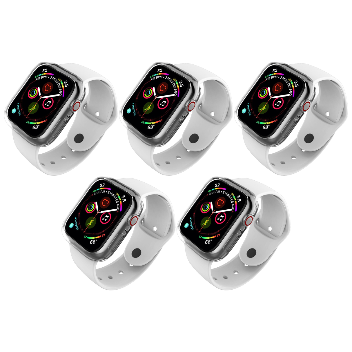 5x Cygnett AeroFlex Frame for Apple Watch Series 7/8/9 41mm Bulk Pack - Clear