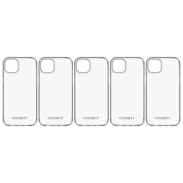 5x Cygnett AeroShield Phone Case for iPhone 14 Plus Bulk Pack - Clear