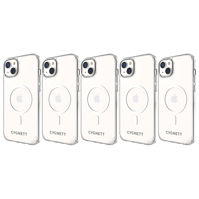 5x Cygnett AeroMag MagSafe Phone Case for iPhone 14 Plus Bulk Pack - Clear