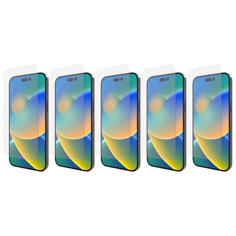 5x Cygnett OpticShield Tempered Glass Screen Protector for iPhone 14 Pro Max Bulk Pack - Clear