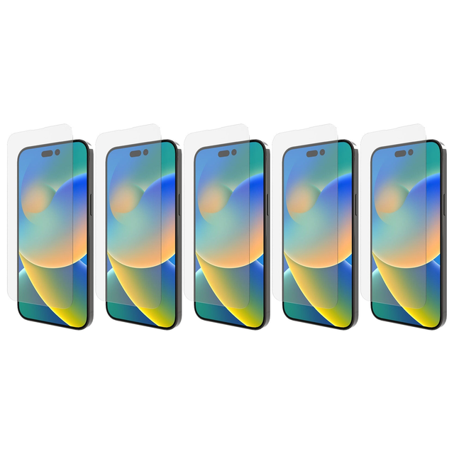 5x Cygnett OpticShield Tempered Glass Screen Protector for iPhone 14 Pro Max Bulk Pack - Clear