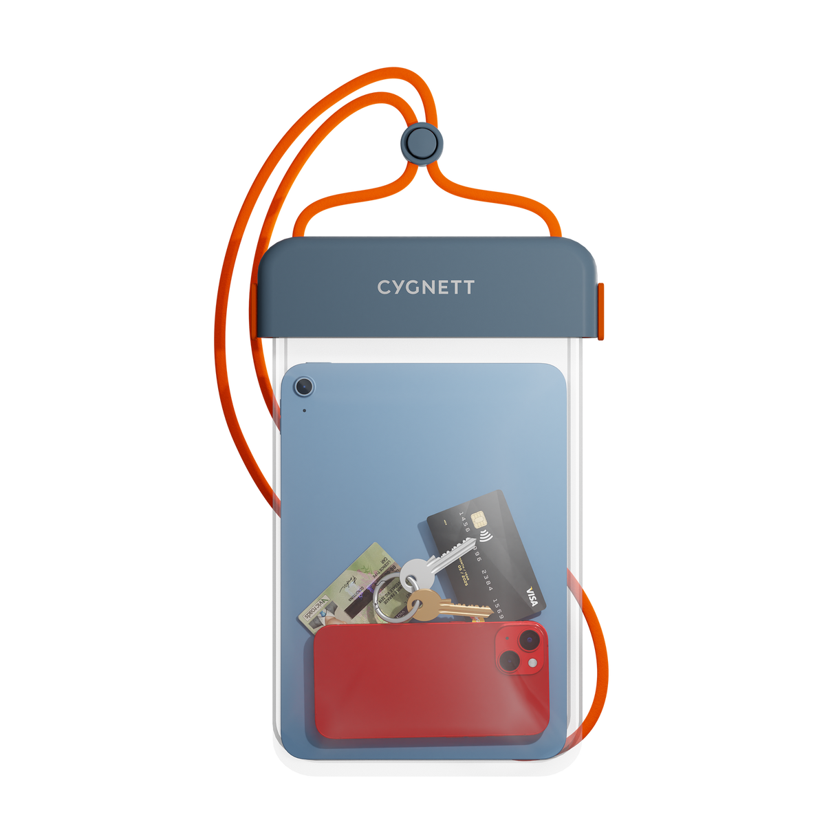 Cygnett AquaGuard Waterproof 11-inch Tablet/Phone Pouch Universal Travel Holder