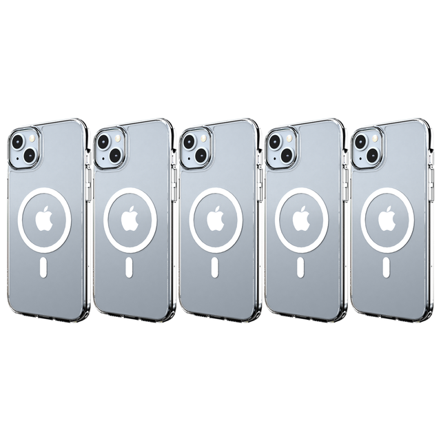 5x Cygnett AeroMag MagSafe Mobile Phone Case For Apple iPhone 15 Plus in Clear (Bulk Pack)