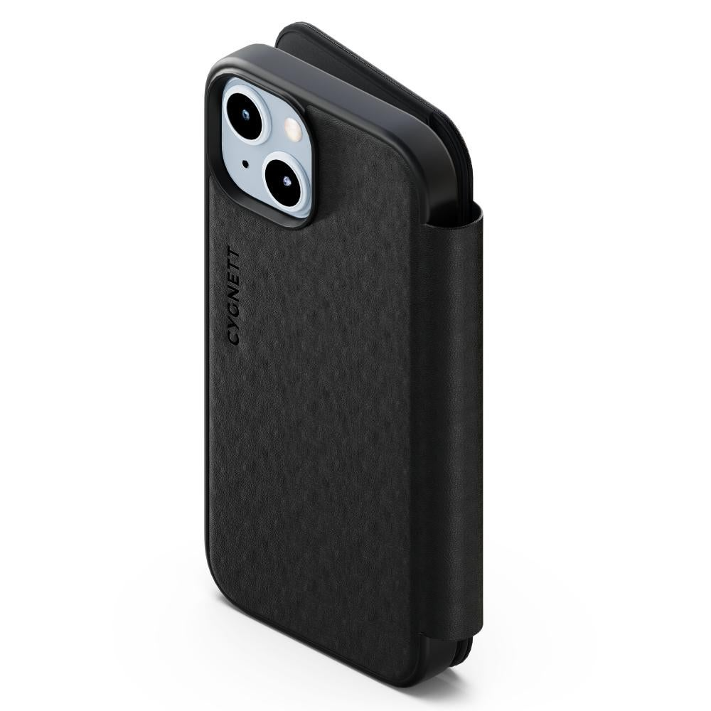 Cygnett Magnetic MagSafe Leather Wallet Case (Suits iPhone 15) - Black
