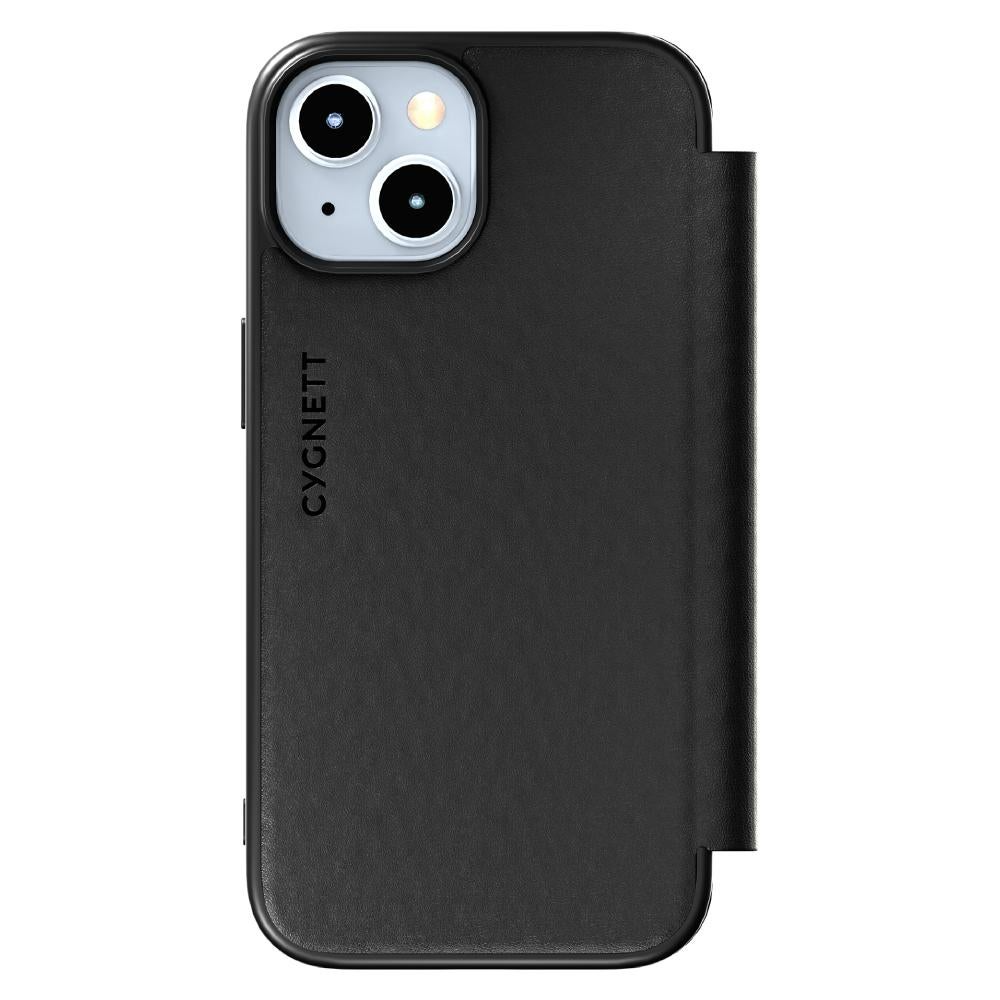 Cygnett Magnetic MagSafe Leather Wallet Case (Suits iPhone 15) - Black