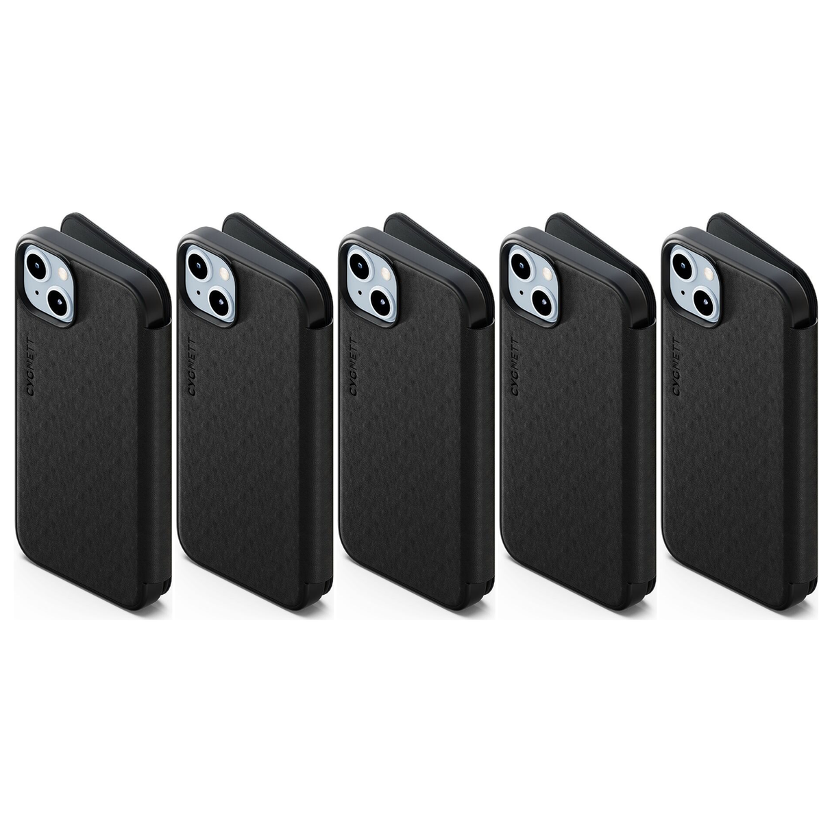 5x Cygnett MagWallet Magnetic Phone Case for iPhone 15 Plus Bulk Pack - Black (Card Slots)