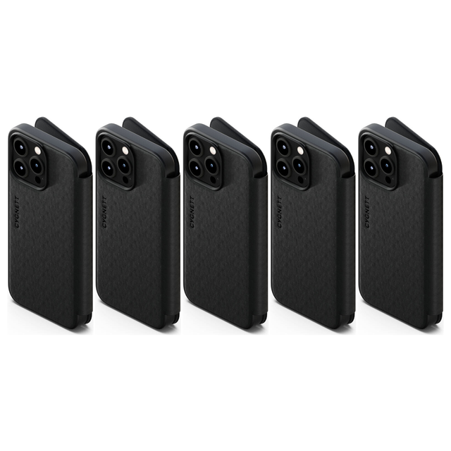 5x Cygnett MagWallet MagSafe Phone Case for iPhone 15 Pro Max Bulk Pack - Black (Card Slots Stand)