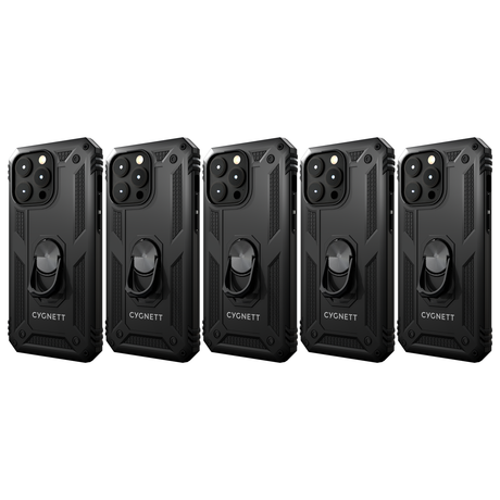 5x Cygnett Rugged Protective Case for Apple iPhone 15 Pro Max in Black (Bulk Pack)