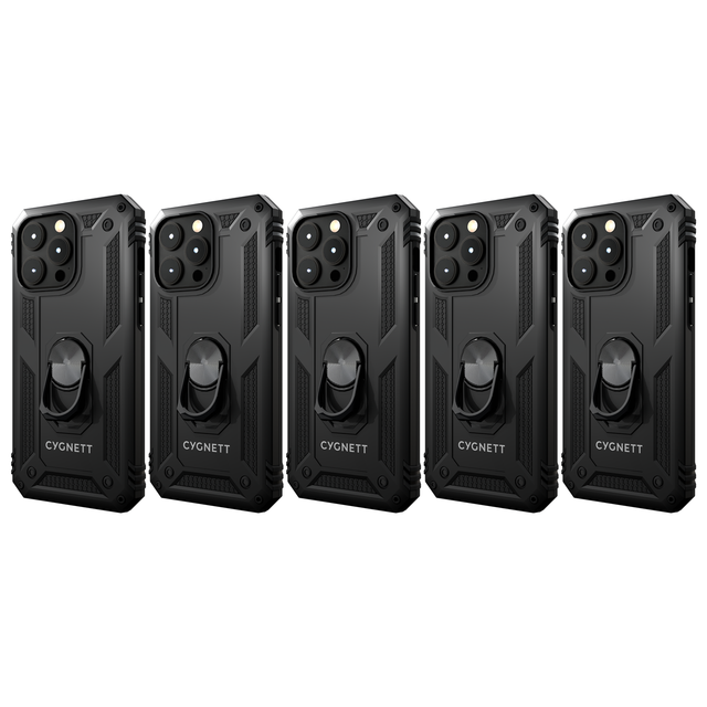 5x Cygnett Rugged Protective Case for Apple iPhone 15 Pro Max in Black (Bulk Pack)