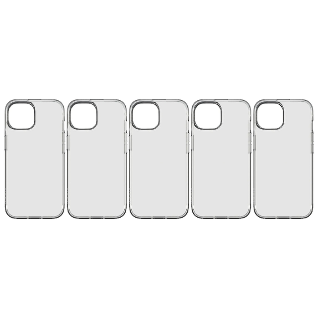 5x Cygnett Eco Case for iPhone 15 Bulk Pack - Clear (Slim Recycled Anti-Bacterial Cover)
