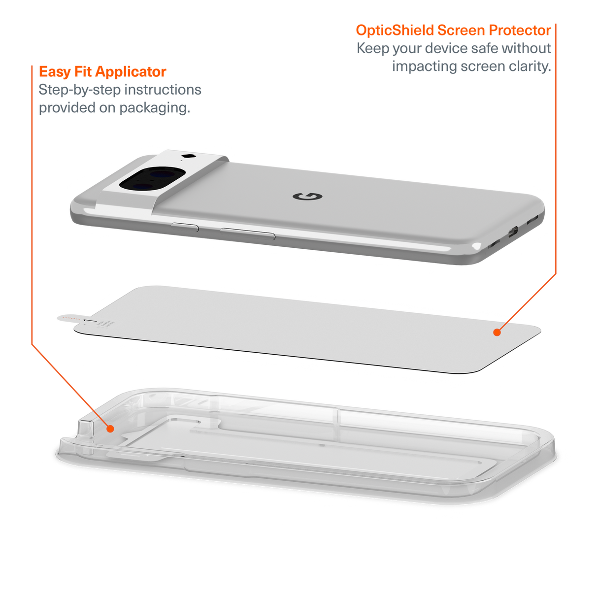 Cygnett OpticShield Tempered Glass Screen Protector for Google Pixel 8