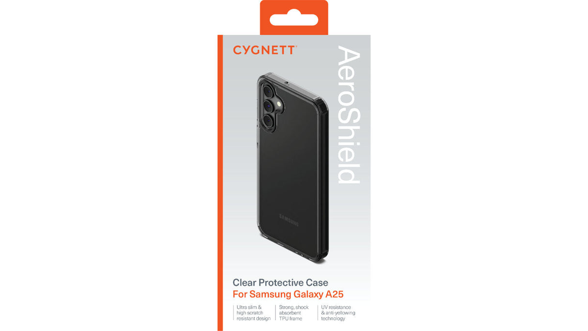 Cygnett AeroShield Case for Samsung Galaxy A25 - Clear (Slim TPU Shock Absorbent)