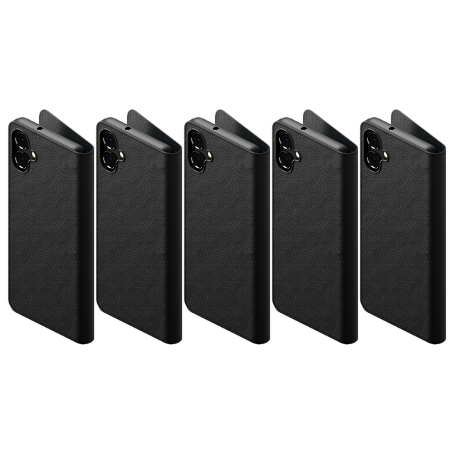 5x Cygnett UrbanWallet Leather Case for Samsung Galaxy A06 4G Bulk Pack - Black (Card Slots Stand)
