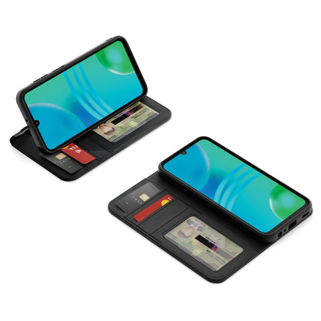 Cygnett UrbanWallet Case for Samsung Galaxy A06 4G Leather Card Slots Stand Cover in Black