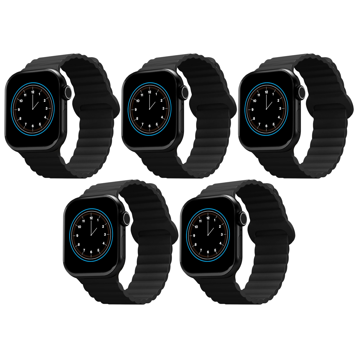5x Cygnett Magnetic Band for Apple Watch 3/4/5/6/7/8/9/10/SE [38/40/41/42mm] Bulk Pack (Black)
