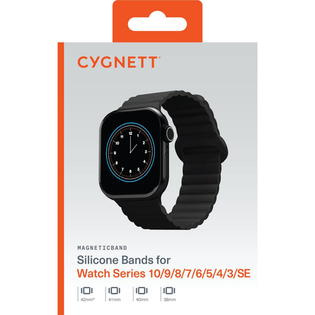 5x Cygnett Magnetic Band for Apple Watch 3/4/5/6/7/8/9/10/SE [38/40/41/42mm] Bulk Pack (Black)