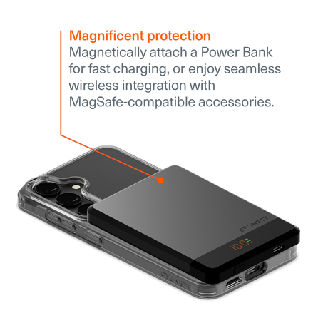 Cygnett EcoMag Magnetic Protective Case for Samsung Galaxy S25 Mobile Phones in Clear