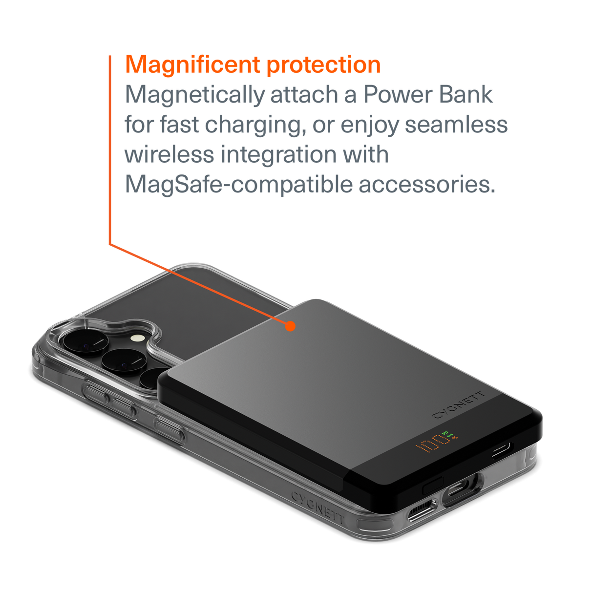 Cygnett EcoMag Magnetic Protective Case for Samsung Galaxy S25 Mobile Phones in Clear