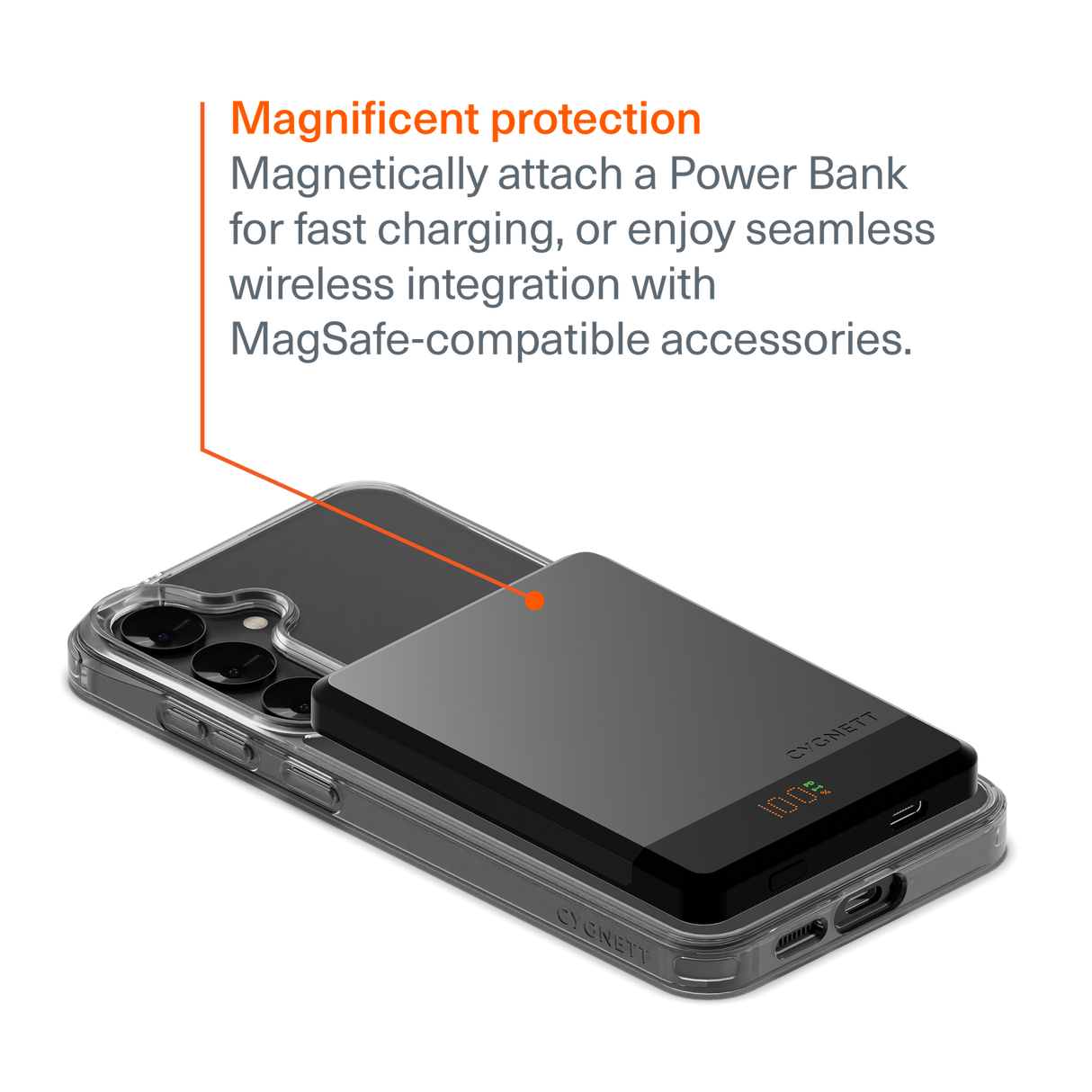 5x Cygnett EcoMag Magnetic Mobile Phone Case for Samsung Galaxy S25+ in Clear (Bulk Pack)