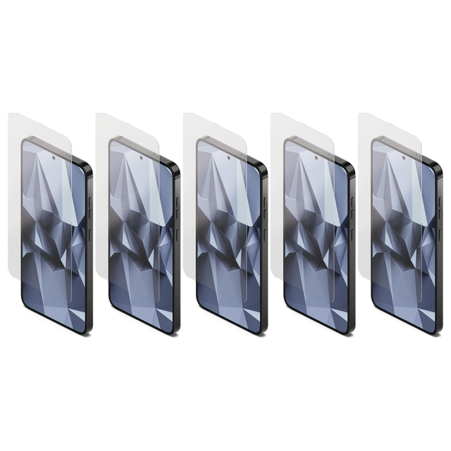 5x Cygnett Tough ScreenGuard Tempered Glass Screen Protector for Samsung S25+ Mobile Phones (Bulk Pack)