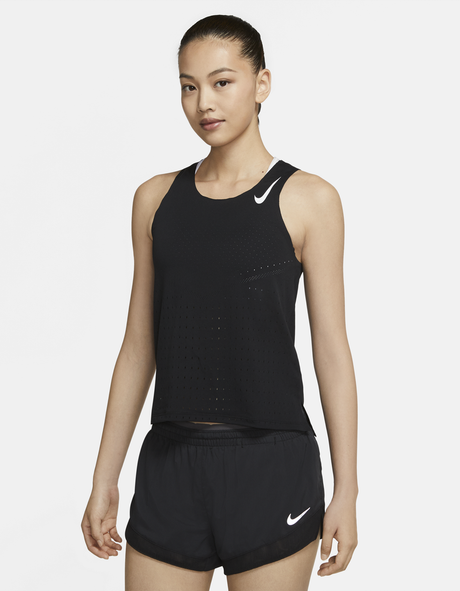 Nike AeroSwift Womens Running Singlet - Black (Run Jog Gym)