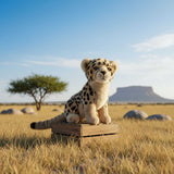 Bocchetta Calypso 26cm Sitting Cheetah Cub Plush Toy (Realistic Stuffed Animal Wildlife Gift)