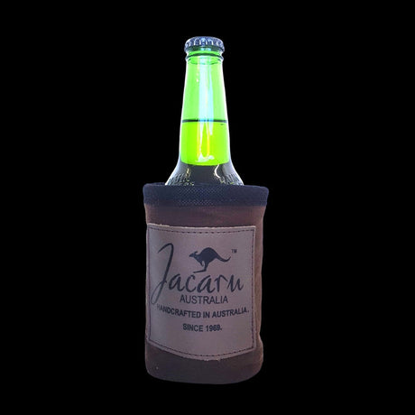 Jacaru 5068 Oilskin Stubby Holder - Wool Lined Can Cooler (Made in Australia)