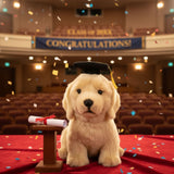Bocchetta Chanel 28cm Sitting Graduation Golden Retriever Plush Toy (Stuffed Animal Dog Grad Gift)