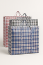 48x Extra Large Checkered Bags  - Striped Shopping Bags - 78cm x 90cm x 25cm