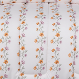 Fleur Line Queen Comforter Set w/ Fitted Sheet & 4 Pillow Covers - Orange/White (6 Piece Set)