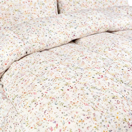 Confetti Cloud Double Comforter Set w/ Fitted Sheet & 4 Pillow Covers - White (6 Piece Set)