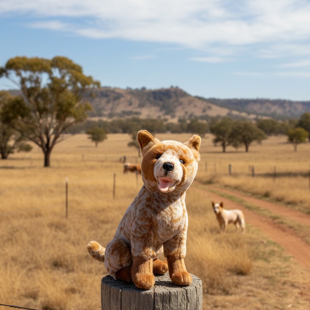 Bocchetta Copper 41cm Sitting Red Heeler Cattle Dog Plush Toy (Australian Stuffed Animal Gift)