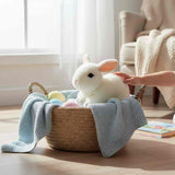 Bocchetta Cotton 25cm Standing Bunny Rabbit Plush Toy - White (Realistic Stuffed Animal Easter Gift)