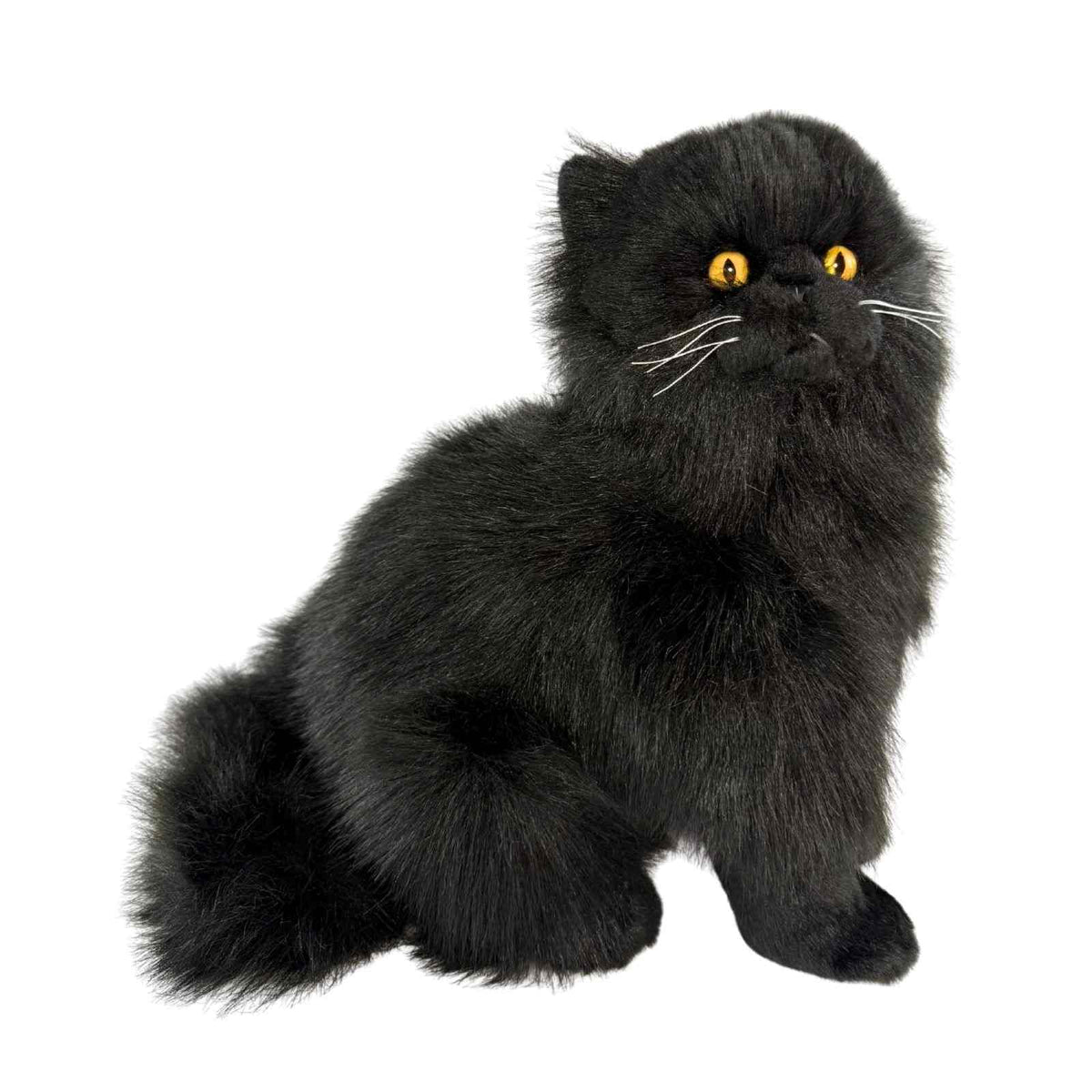 Bocchetta Crystal 34cm Sitting Black Cat Plush Toy (Realistic Stuffed Animal Cat Gift)