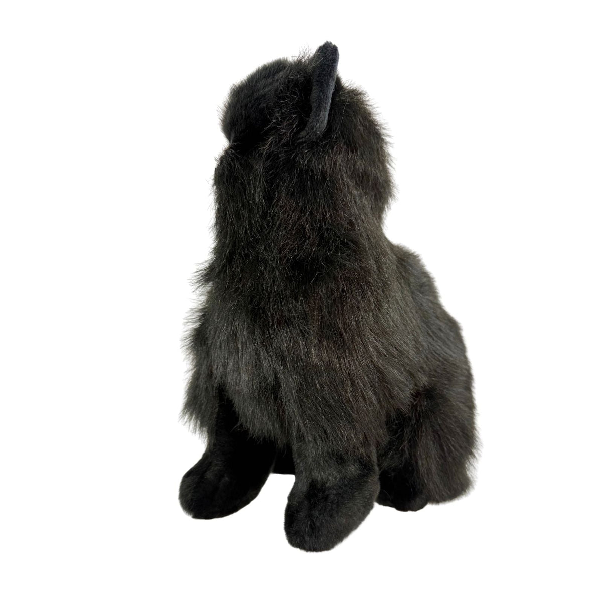 Bocchetta Crystal 34cm Sitting Black Cat Plush Toy (Realistic Stuffed Animal Cat Gift)
