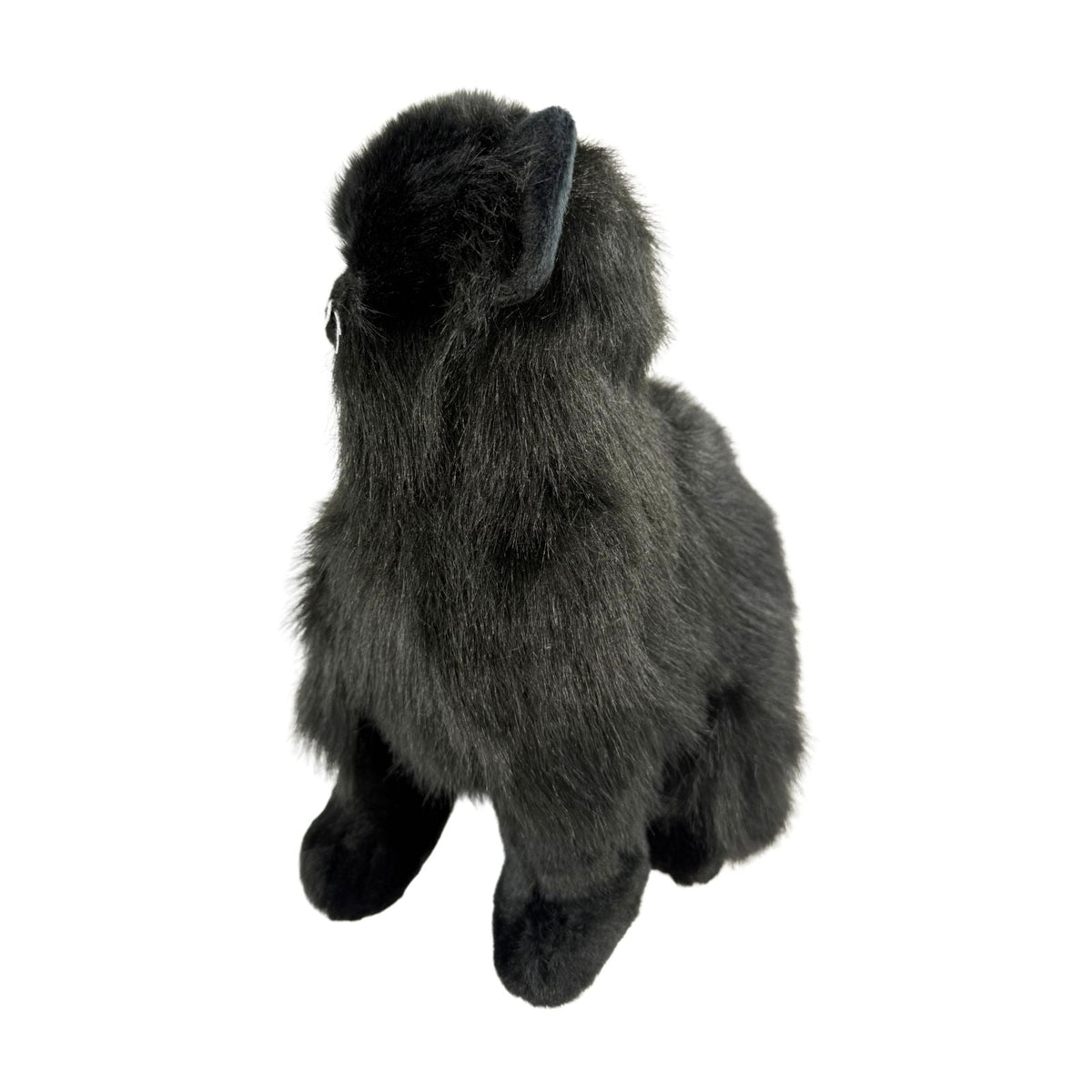 Bocchetta Crystal 34cm Sitting Black Cat Plush Toy (Realistic Stuffed Animal Cat Gift)