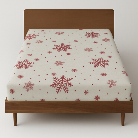 King Luxury 100% Cotton Flannelette Fitted Bed Sheet Flannel - Sunflower Red