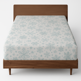 Queen Luxury 100% Cotton Flannelette Fitted Bed Sheet Flannel -  Snowflakes